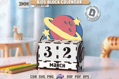 Kids Block Calendar Laser Cut| Child Room Décor |Kids Design Product Image 1