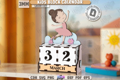 Kids Block Calendar Laser Cut| Child Room Décor |Kids Design Product Image 1