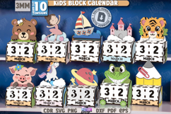 Kids Block Calendars Laser Cut Bundle | Calendars with Cubes Product Image 1