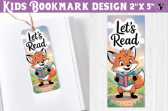 Kids bookmark printable | Cute fox reading quote bookmark Product Image 1