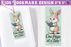 Kids bookmark printable | Cute Bunny reading quote bookmark Product Image 1