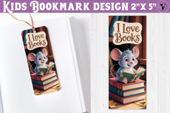 Kids bookmark printable | Cute mouse reading quote bookmark Product Image 1