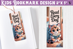 Kids bookmark printable | Cute cat reading quote bookmark Product Image 1