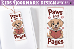 Kids bookmark printable | Cute dog reading quote bookmark Product Image 1
