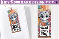 Kids bookmark printable | Cute cat reading quote bookmark Product Image 1