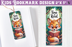Kids bookmark printable | Cute fox reading quote bookmark Product Image 1