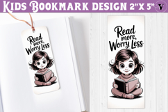 Kids bookmark printable | Cute girl reading quote bookmark Product Image 1
