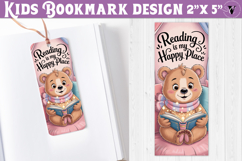 Kids bookmark printable | Cute bear reading quote bookmark Product Image 1