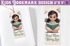 Kids bookmark printable | Cute girl reading quote bookmark Product Image 1