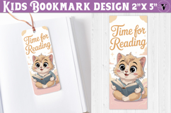 Kids bookmark printable | Cute cat reading quote bookmark Product Image 1