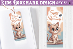 Kids bookmark printable | Cute cat reading quote bookmark Product Image 1