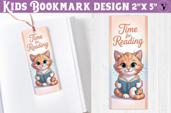 Kids bookmark printable | Cute cat reading quote bookmark Product Image 1