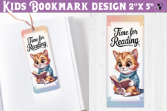 Kids bookmark printable | Cute cat reading quote bookmark Product Image 1