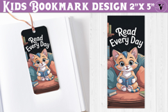 Kids bookmark printable | Cute cat reading quote bookmark Product Image 1