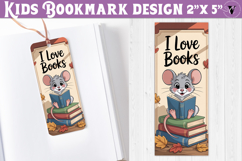Kids bookmark printable | Cute mouse reading quote bookmark Product Image 1