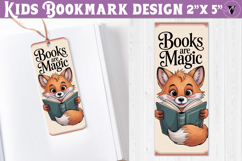 Kids bookmark printable | Cute fox reading quote bookmark Product Image 1