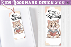 Kids bookmark printable | Cute cat reading quote bookmark Product Image 1