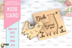 Kids Card SVG. Personalized Greeting Card Laser Cut Product Image 1