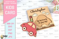 Kids Card SVG. Personalized Greeting Card Laser Cut Product Image 1