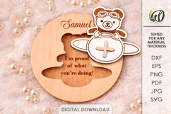 3D Kids Card Laser Cut. Personalized Gift Card SVG Product Image 1