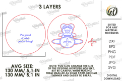 3D Kids Card Laser Cut. Personalized Gift Card SVG Product Image 2