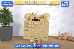 Kids Chore Chart Laser Cut | Visual Schedule Activity | Kids Product Image 1