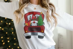 Kids Christmas truck sublimation design PNG