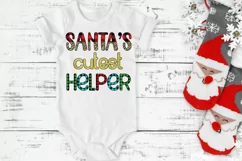 Santa's Cutest Helper I Kids Christmas Sublimation Design