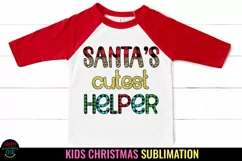 Santa's Cutest Helper I Kids Christmas Sublimation Design