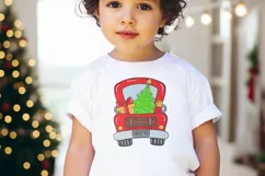 Kids Christmas truck sublimation design PNG
