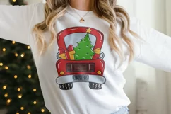Kids Christmas truck sublimation design PNG