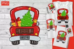 Kids Christmas truck sublimation design PNG