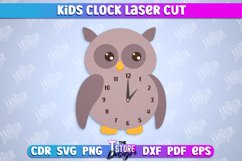 Kids Clock Laser Cut Bindle, Kids Room Wall Decoration SVG Product Image 3