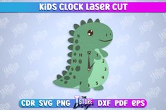 Kids Clock Dino Shape | Nursery Wall Décor | Children&#039;s Room Product Image 1