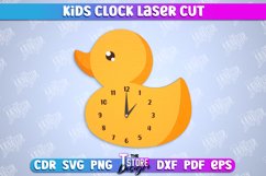 Kids Clock Laser Cut Bindle, Kids Room Wall Decoration SVG Product Image 5