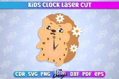 Kids Clock Hedgehog Shape | Nursery Wall Décor | Child Room Product Image 1