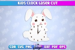 Kids Clock Bunny Shape| Nursery Wall Décor | Children&#039;s Room Product Image 1