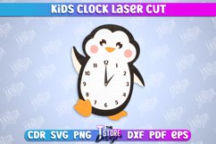 Kids Clock Penguin Shape |Nursery Wall Décor|Children&#039;s Room Product Image 1
