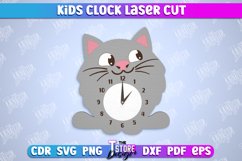 Kids Clock Laser Cut Bindle, Kids Room Wall Decoration SVG Product Image 10