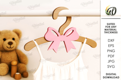 Kids Coat Hangers Bundle Laser Cut. Kids Clothes Hanger SVG Product Image 8