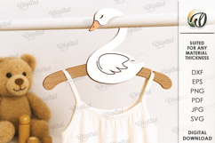 Kids Coat Hanger Laser Cut. Swan SVG Product Image 1