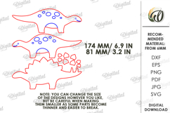 Funny Dino Shelf Sitter Laser Cut. Kids SVG Product Image 2