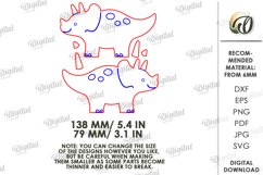 Funny Dino Shelf Sitter Laser Cut. Kids SVG Product Image 2