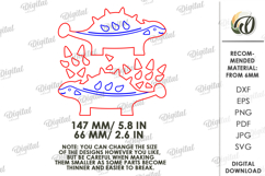 Funny Dino Shelf Sitter Laser Cut. Kids SVG Product Image 2