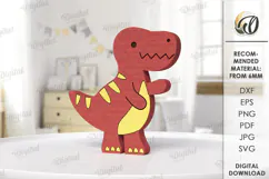 Funny Dino Shelf Sitter Laser Cut. Kids SVG. T Rex SVG Product Image 1