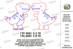Funny Dino Shelf Sitter Laser Cut. Kids SVG. T Rex SVG Product Image 2