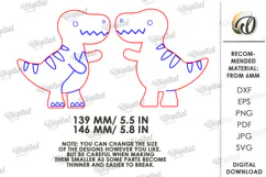 Funny Dino Shelf Sitter Laser Cut. Kids SVG. T Rex SVG Product Image 2
