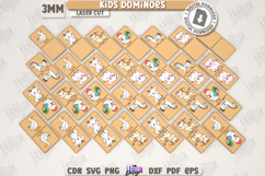 Kids Dominoes Laser Cut |Cute Animals SVG|Find a Match| CNC Product Image 2