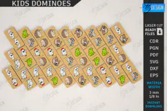 Kids Dominoes Laser Cut Design, Wooden Montessori Game SVG Product Image 3