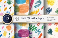 Colorful Crayon Scribble Seamless Art Digital Paper Product Image 1